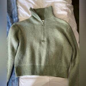 green quarter zip
